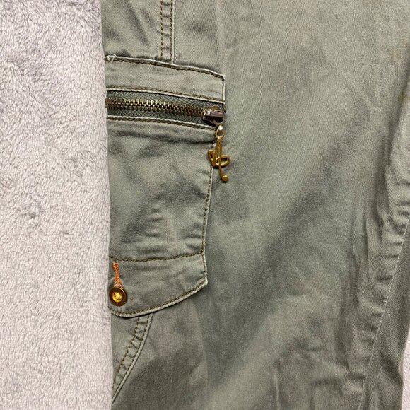 Akademiks  Womens Olive Green Cotton Jumpsuit L Button Up Y2K Gorpcore Pockets - Picture 8 of 14